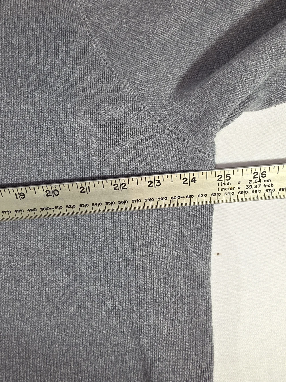 Eddie Bauer Gray Zip-Neck Sweater with Olive Trim